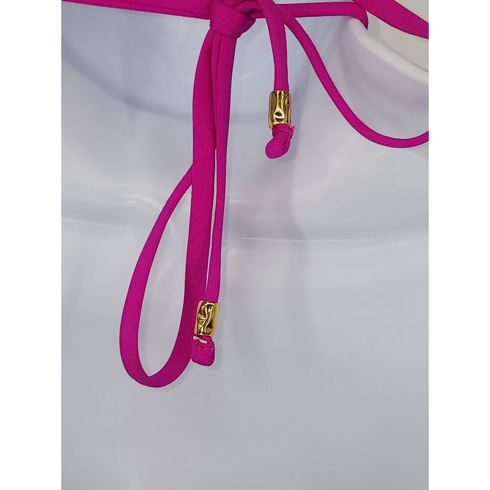 Trina Turk Orchid Pink Ruffle Halter One-Piece Swimsuit Women’s Size 8 - Picture 5 of 9